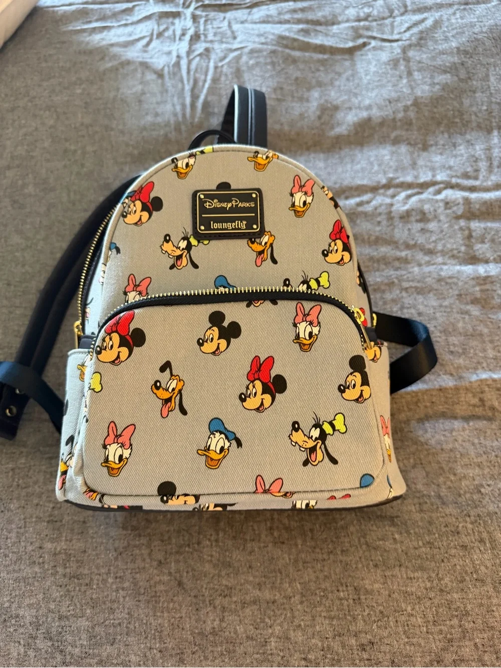 Loungefly Disney Parks Grey Minnie & Friends Mini Backpack